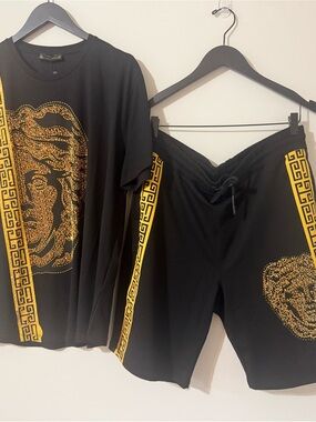Black & Gold Men's Athletic Drawstring Shorts